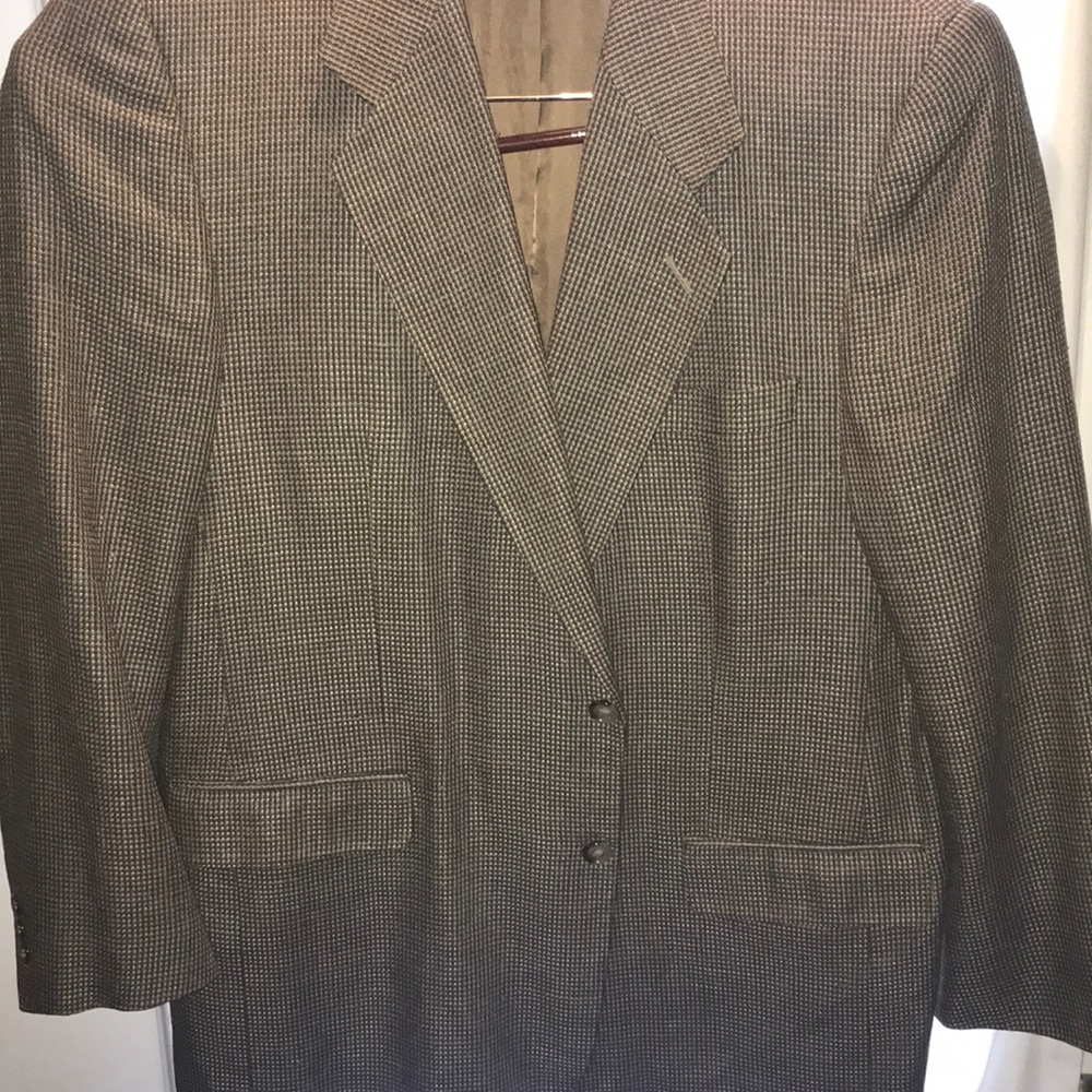 Versini Brown/Tan/Blue Plaid Mens Blazer